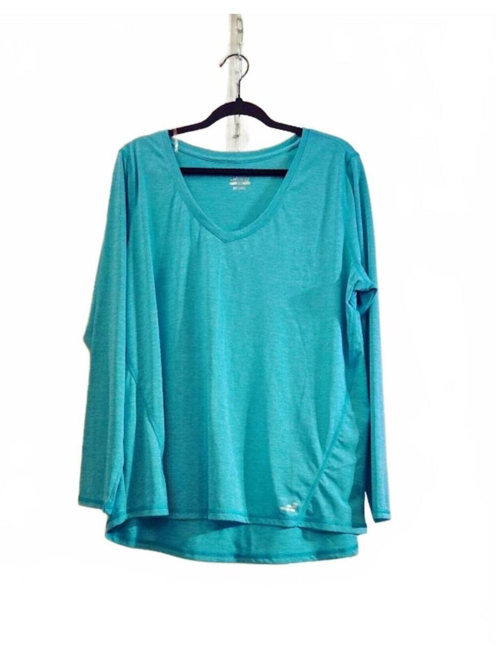 BCG Plus Size 2X Long Sleeve V-Neck Athletic Shirt